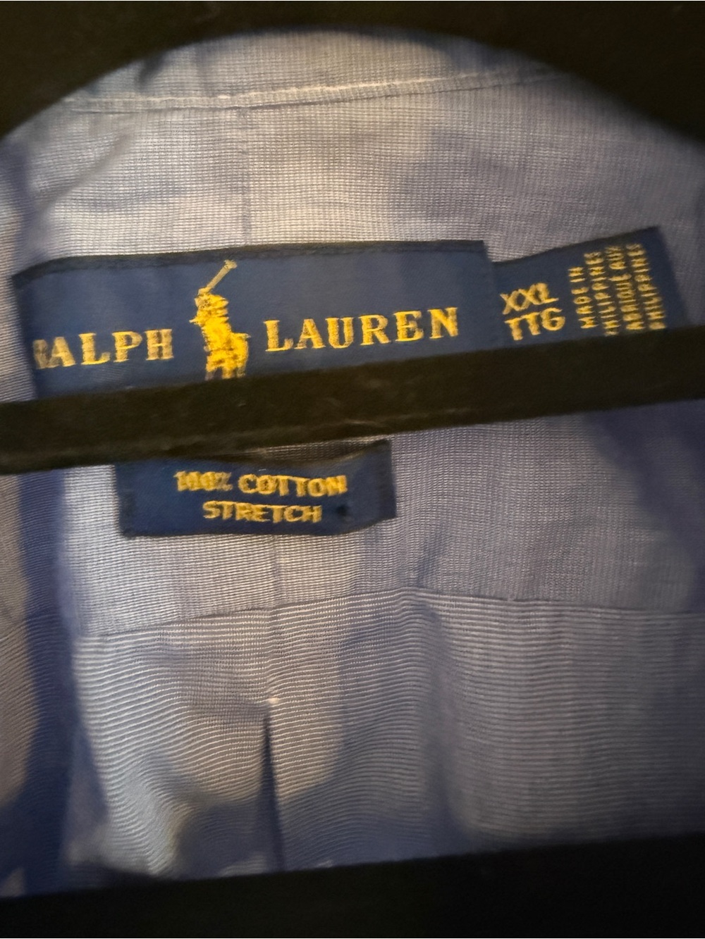 Ralph Lauren XXL Blue Cotton Stretch Button Down Shirt Pony Logo - Picture 5 of 6